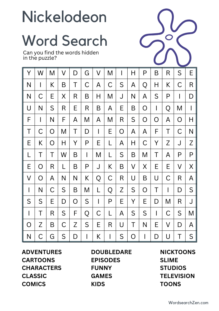 nickelodeon-Word-Search