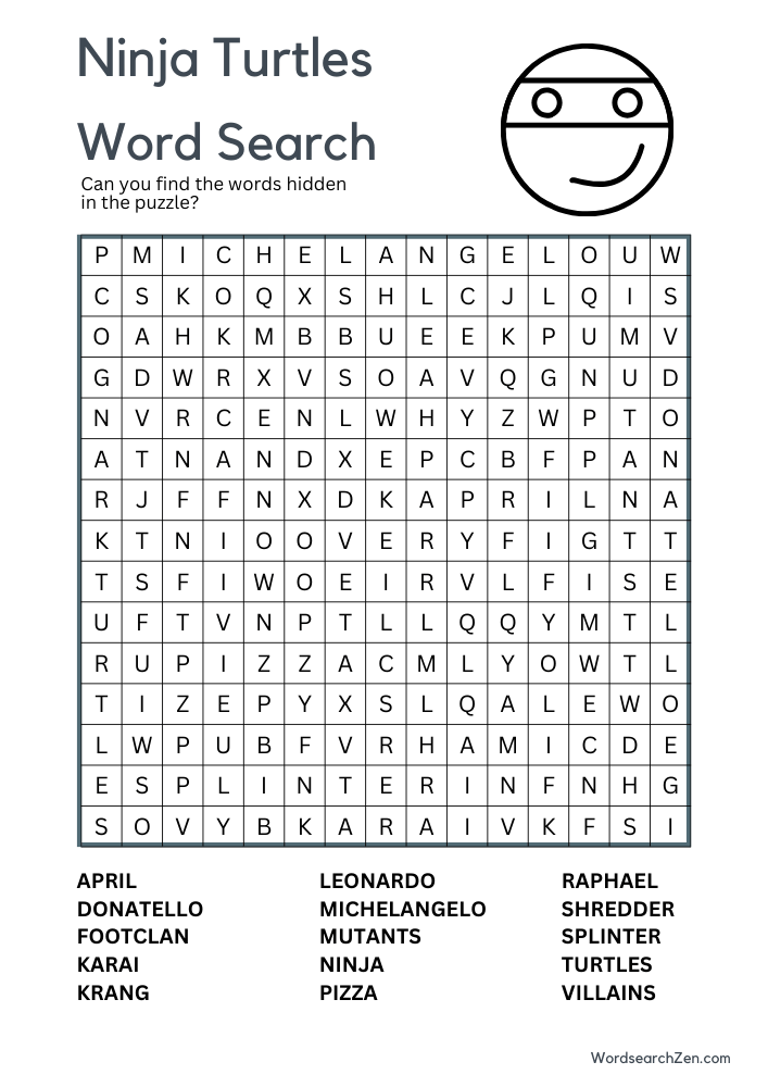 ninja-turtles-Word-Search