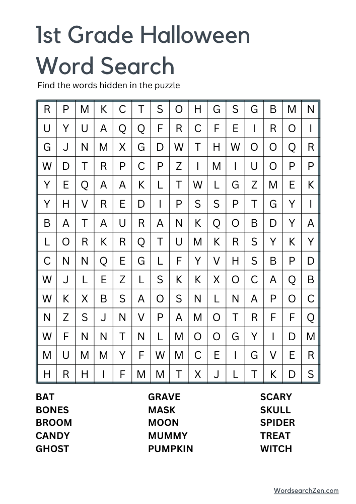 1st-Grade-Halloween-Word-Search