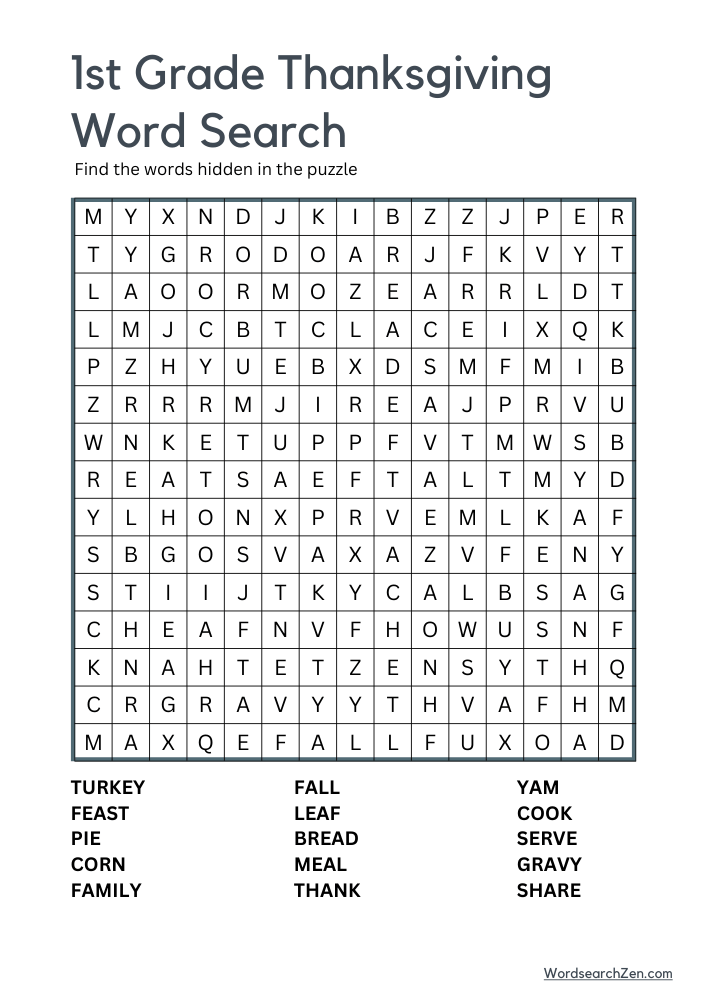 1st-Grade-Thanksgiving-Word-Search