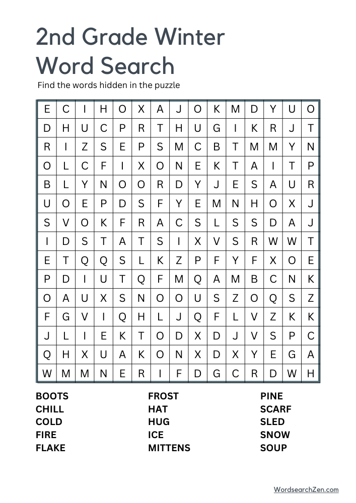 2nd-Grade-Winter-Word-Search