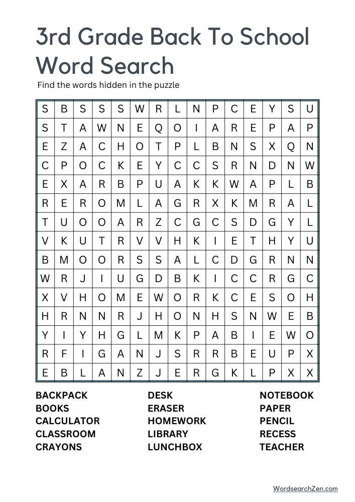 3rd-Grade-Back-To-School-Word-Search