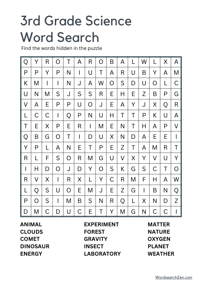 3rd-Grade-Science-Word-Search