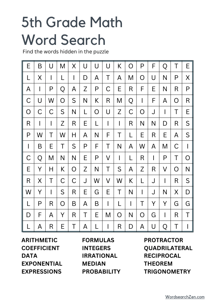 5th-Grade-Math-Word-Search