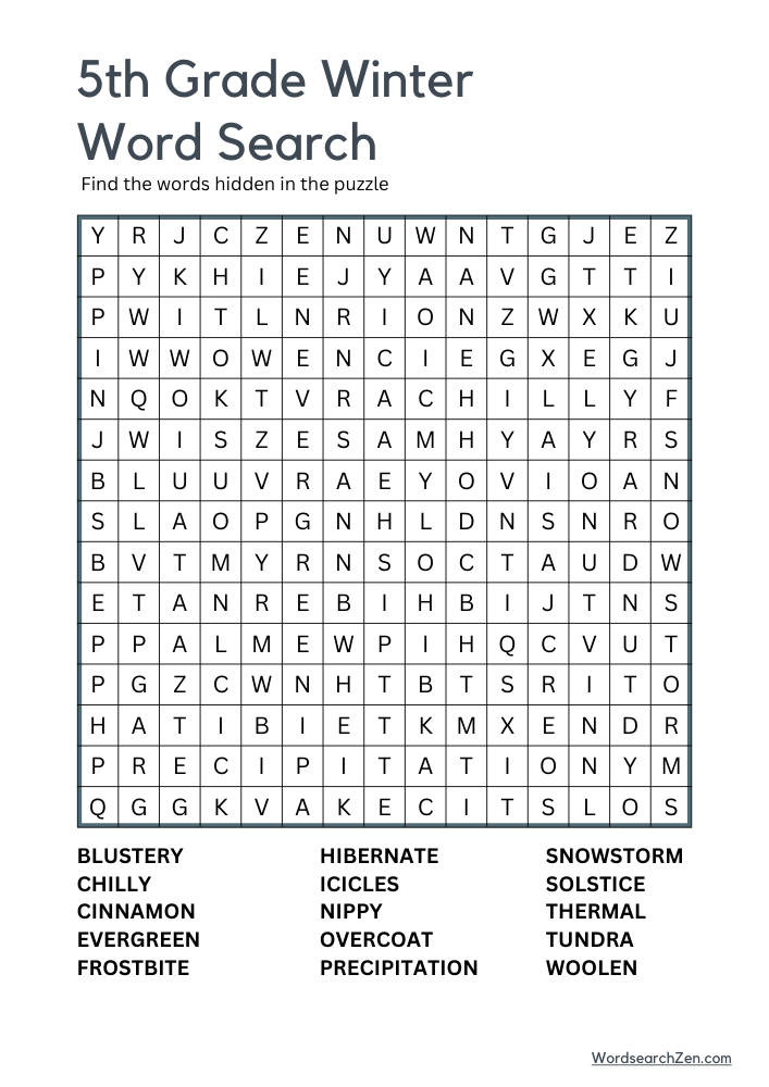 5th-Grade-Winter-Word-Search