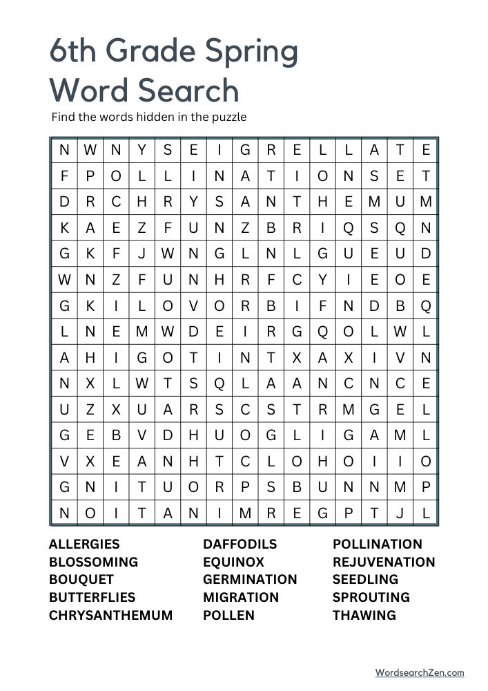 6th-Grade-Spring-Word-Search