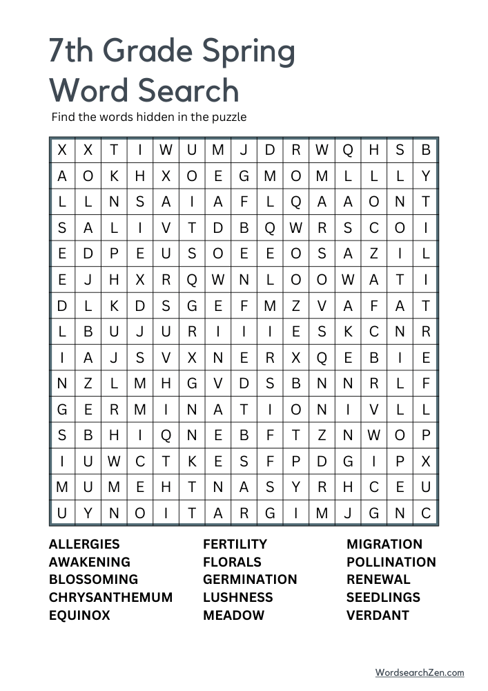 7th-Grade-Spring-Word-Search