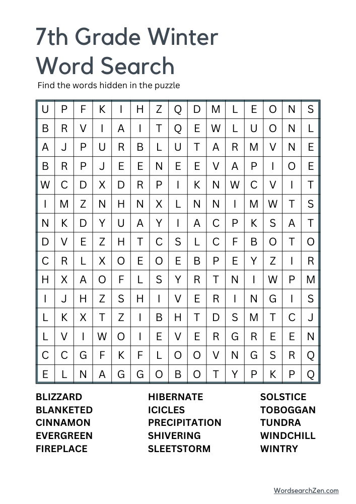 7th-Grade-Winter-Word-Search