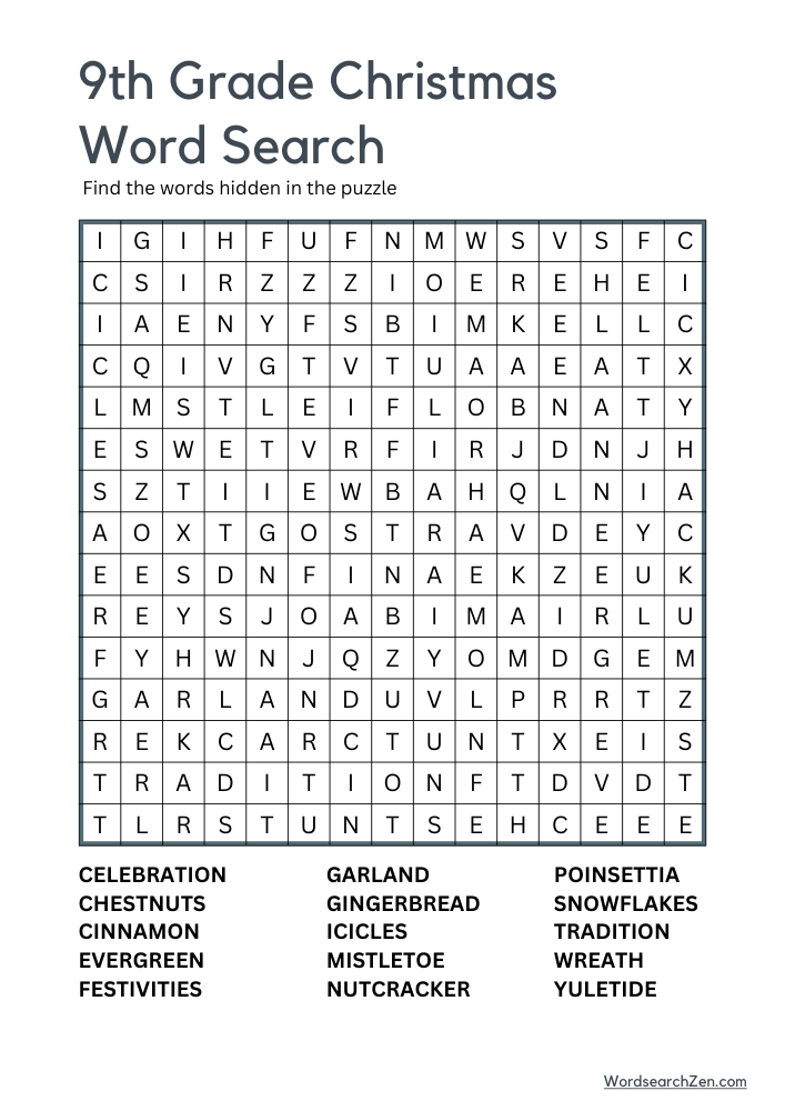 9th-Grade-Christmas-Word-Search