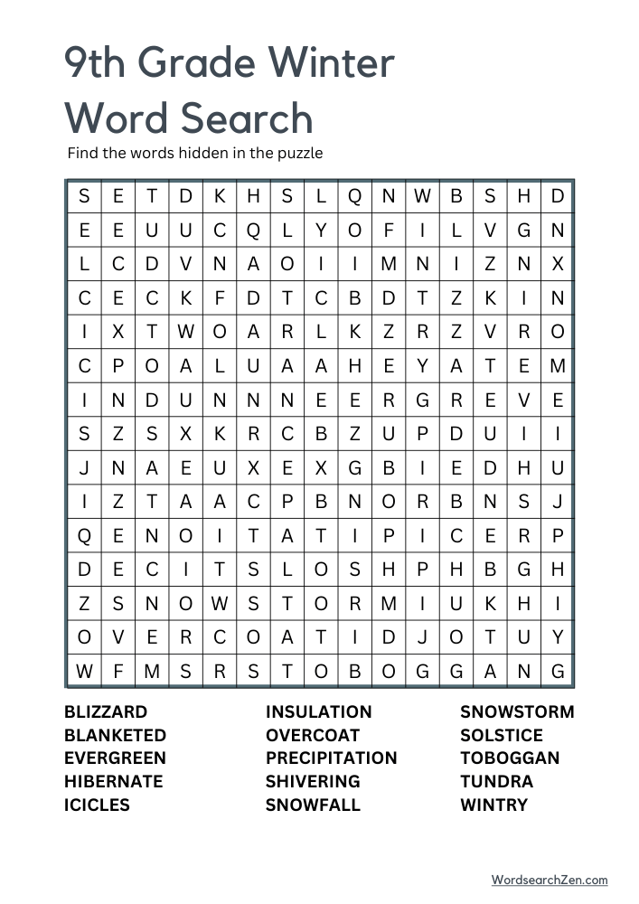 9th-Grade-Winter-Word-Search