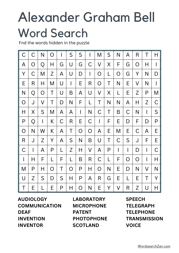 Alexander-Graham-Bell-Word-Search