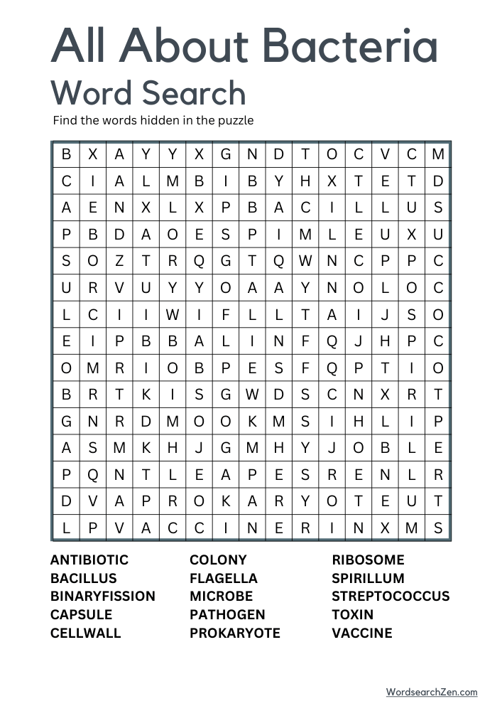 All-About-Bacteria-Word-Search