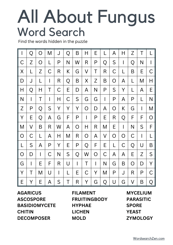 All-About-Fungus-Word-Search