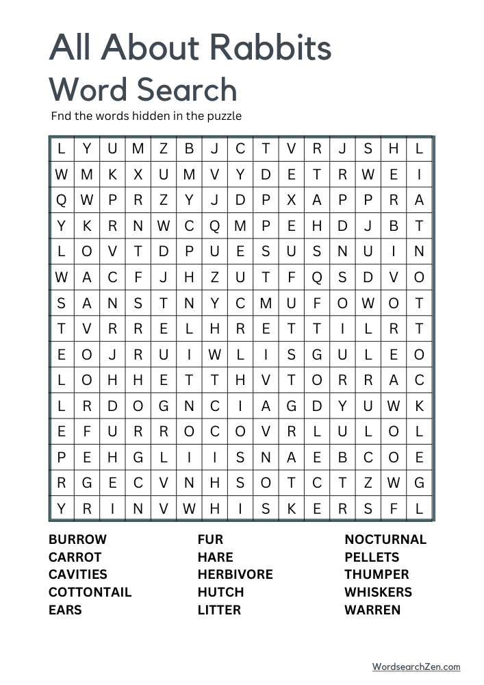 All-About-Rabbits-Word-Search