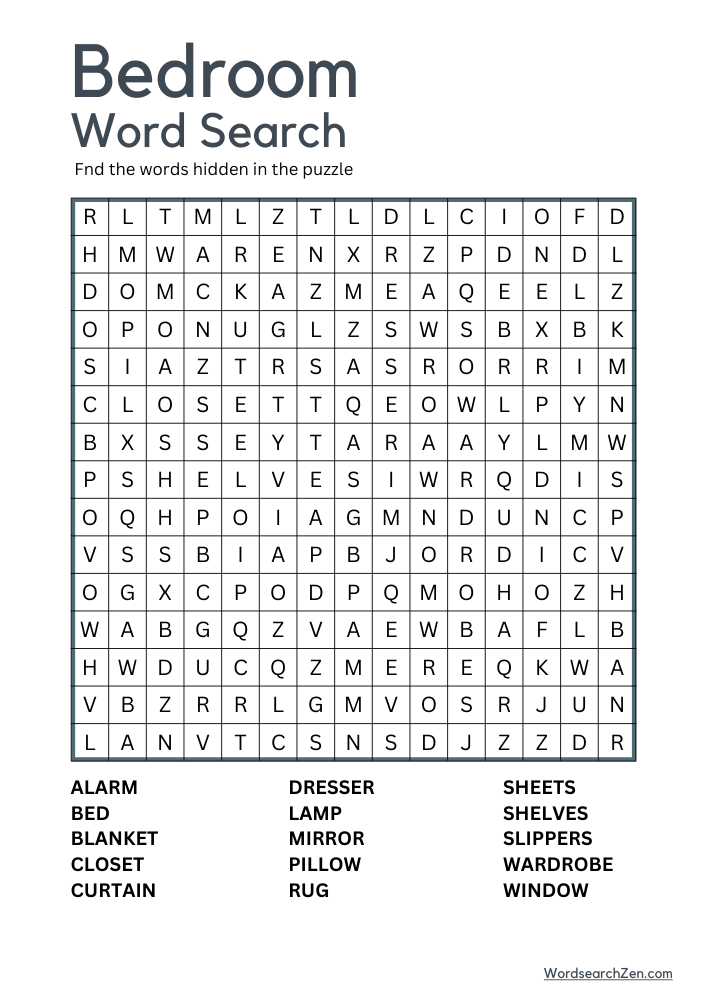 Bedroom-Word-Search