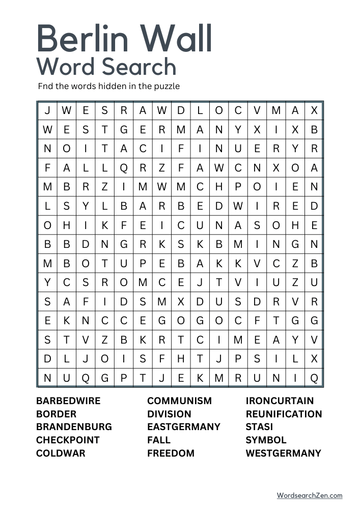 Berlin-Wall -Word-Search