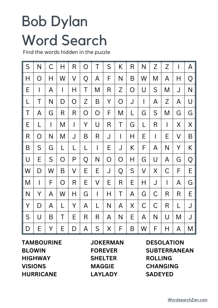 Bob-Dylan-Word-Search