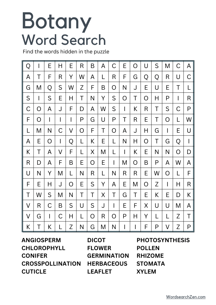 Botany-Word-Search