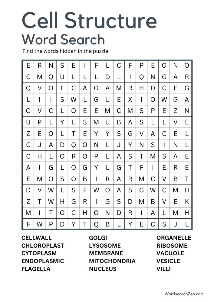 Cell-Structure-Word-Search