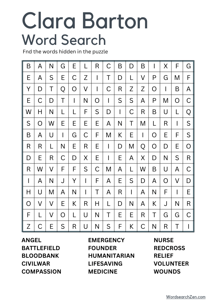 Clara-Barton-Word-Search