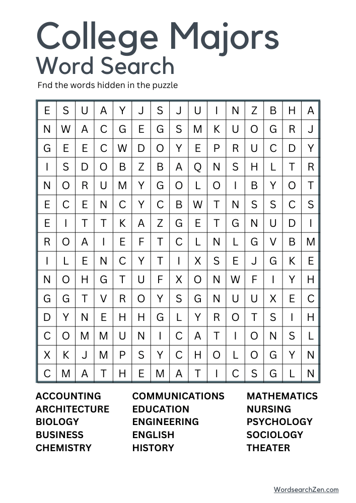 College-Majors-Word-Search