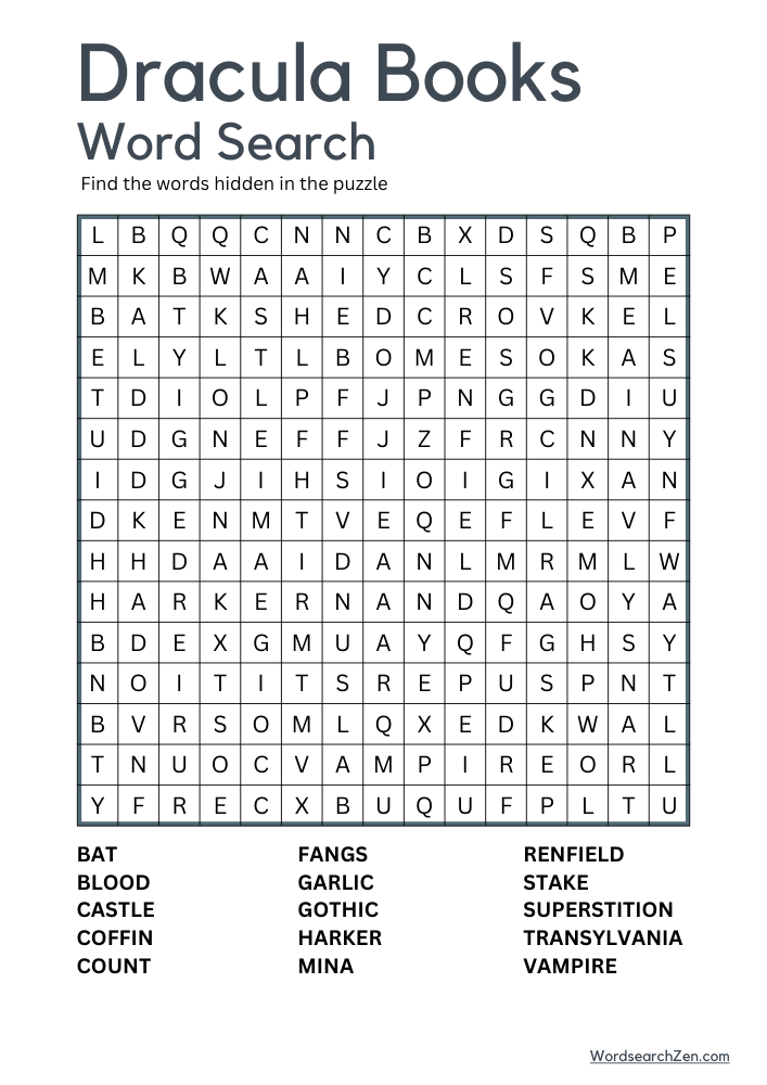 Dracula-Books-Word-Search