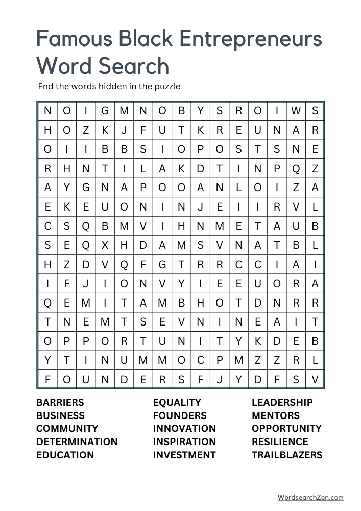 Famous-Black-Entrepreneurs-Word-Search