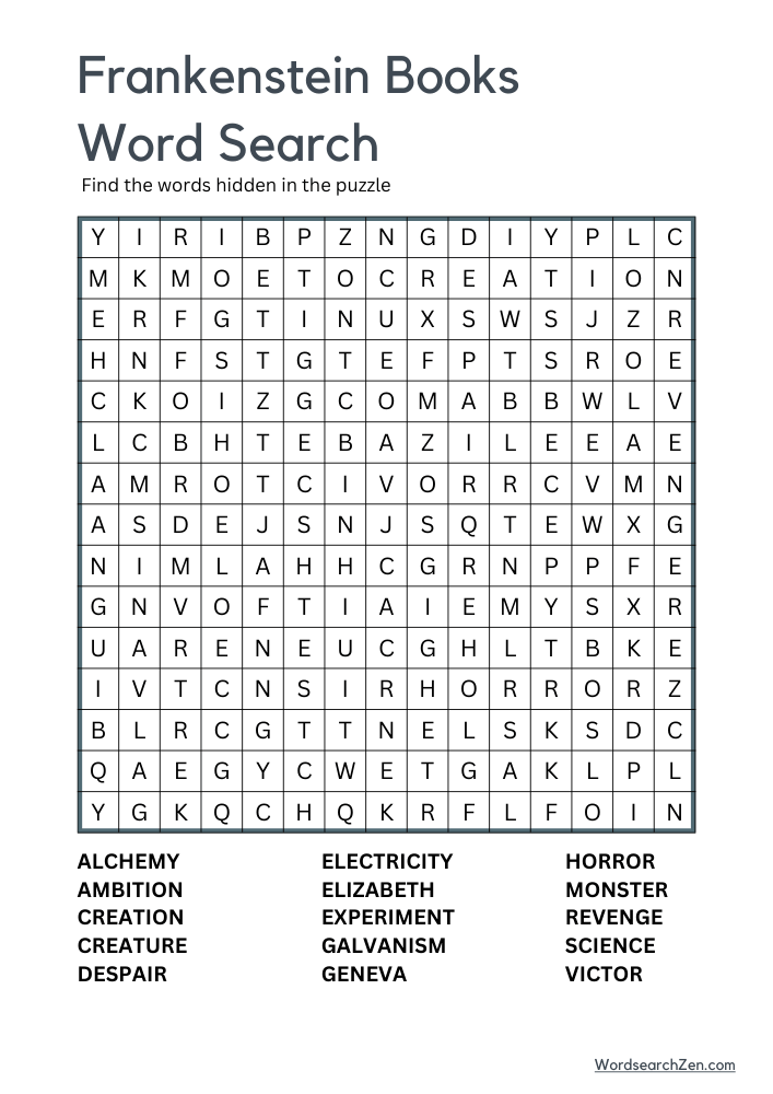 Frankenstein-Books-Word-Search