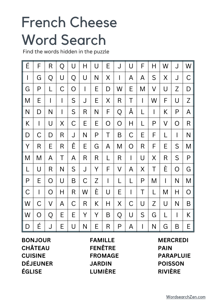 French-Cheese-Word-Search