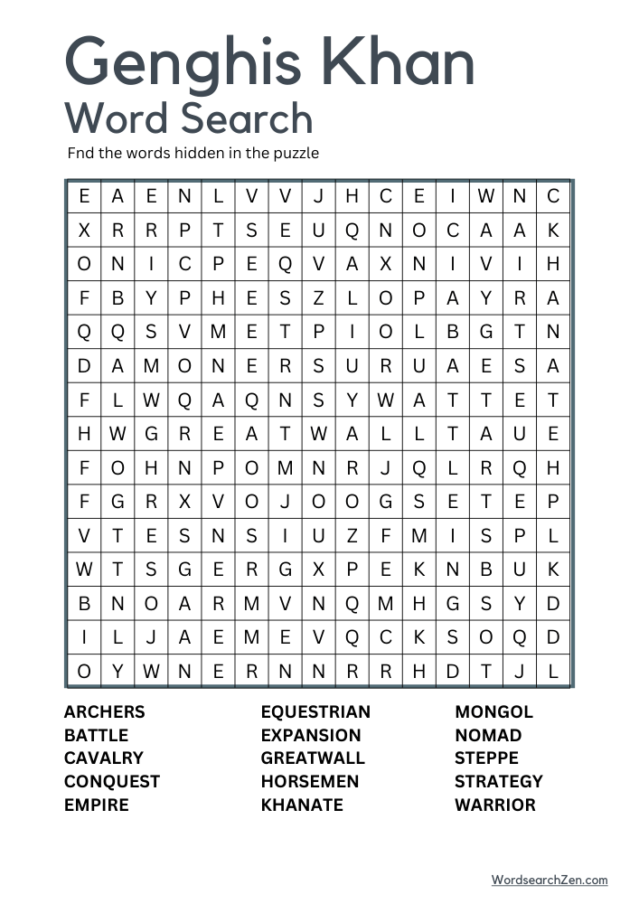 Genghis-Khan-Word-Search