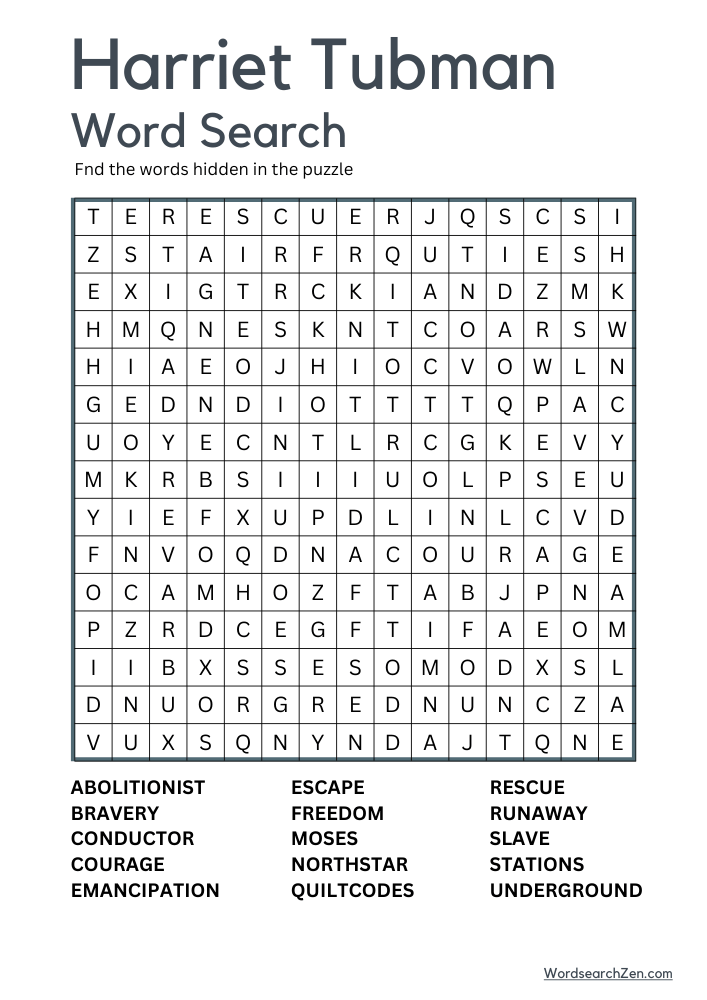 Harriet-Tubman-Word-Search