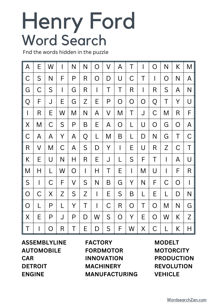 Henry-Ford-Word-Search