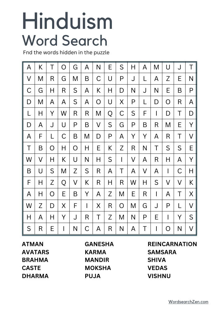 Hinduism-Word-Search