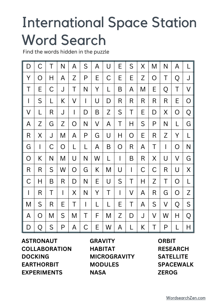 International-Space-Station-Word-Search