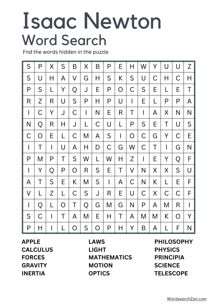 Isaac-Newton-Word-Search