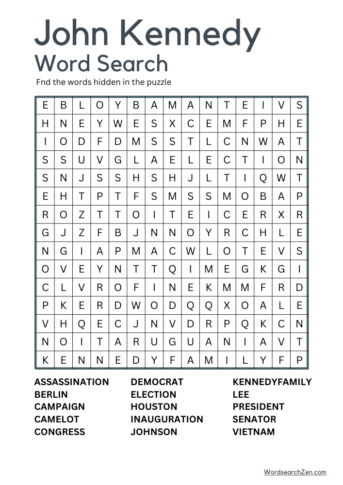 John-Kennedy-Word-Search