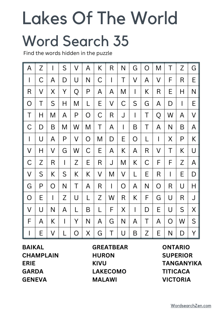 Lakes-Of-The-World -Word-Search-35