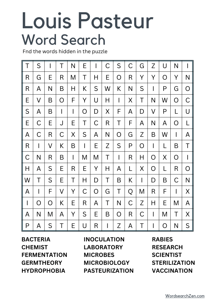 Louis-Pasteur -Word-Search