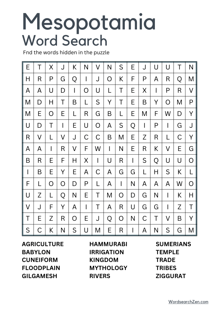 Mesopotamia-Word-Search