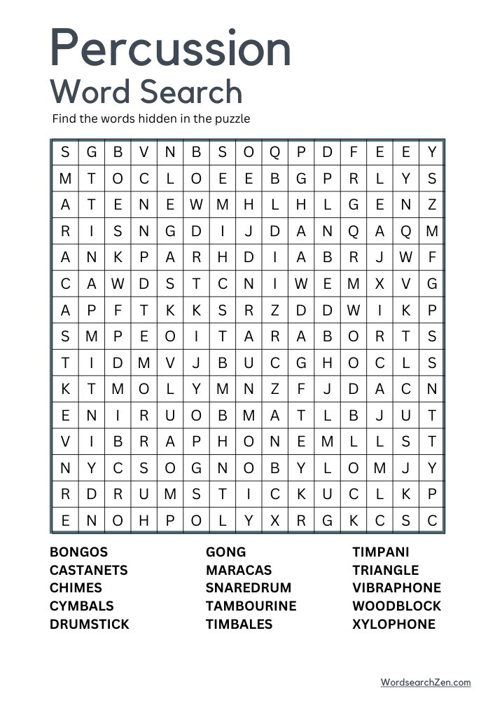 Percussion-Word-Search