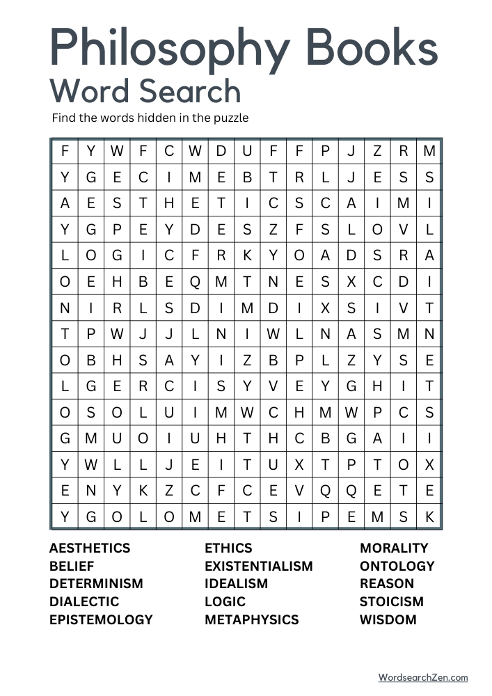 Philosophy-Books-Word-Search