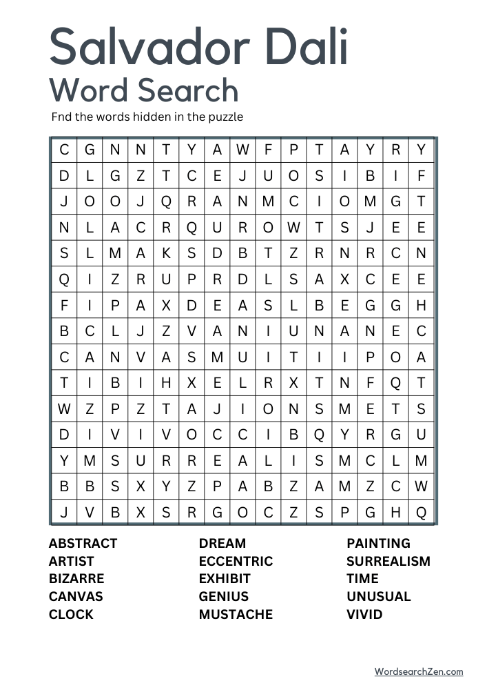 Salvador-Dali-Word-Search