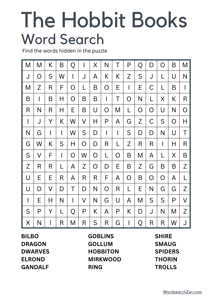 The-Hobbit-Books-Word-Search