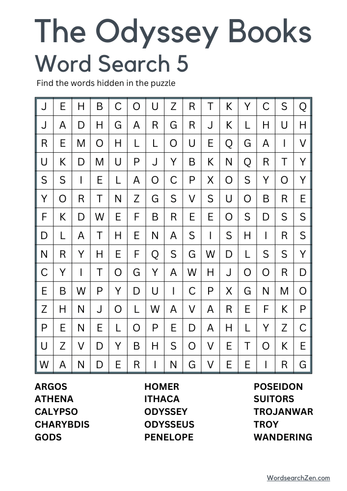 The Odyssey Books Word Search