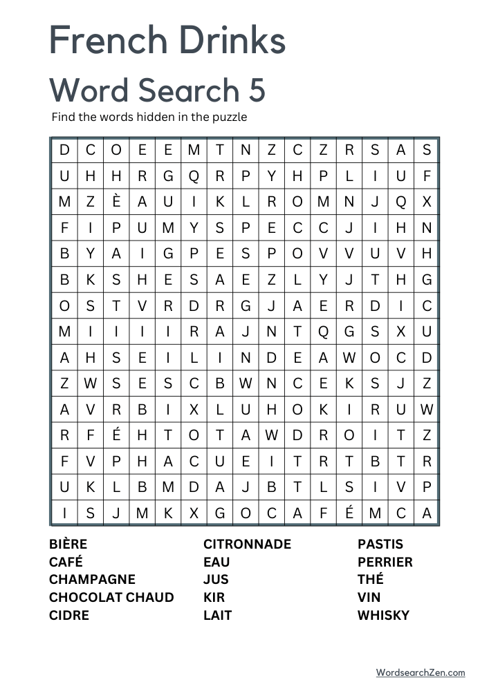 french-drinks -Word-Search-5