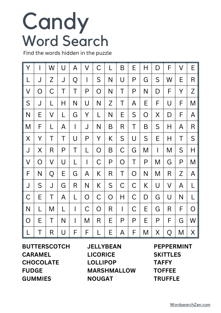 Candy-Word-Search