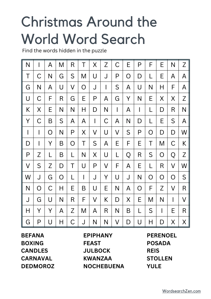 Christmas-Around-The-World-Word-Search