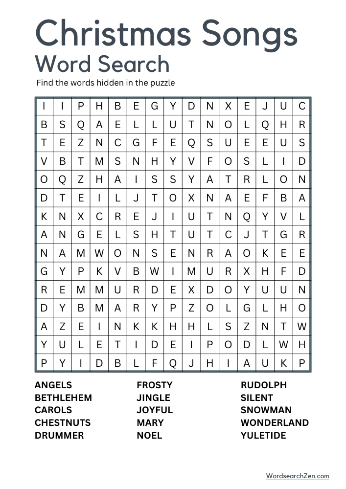 Christmas-Songs-Word-Search