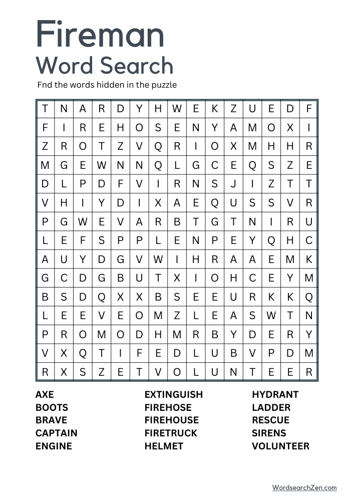 Fireman-Word-Search