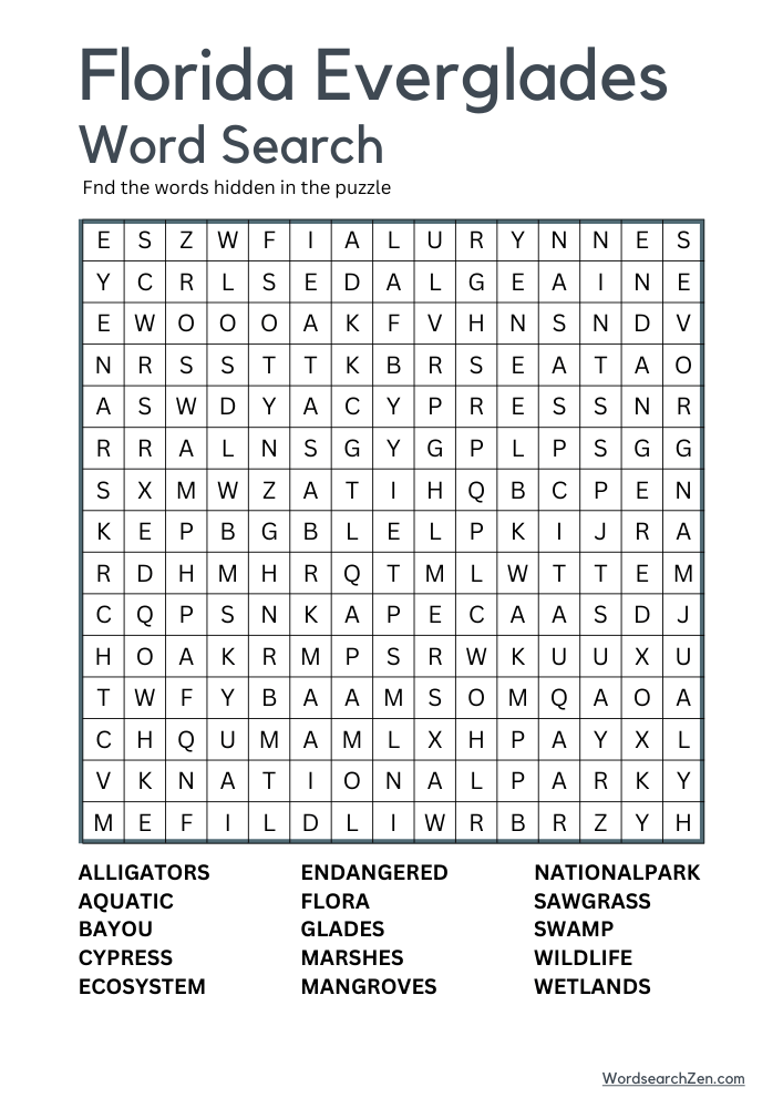 Florida-Everglades-Word-Search